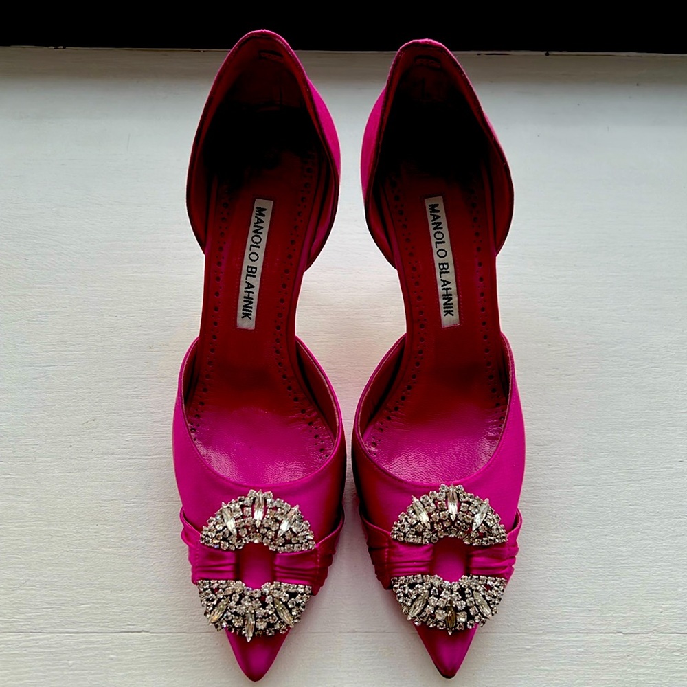 Manolo Blahnik Satin Crystal